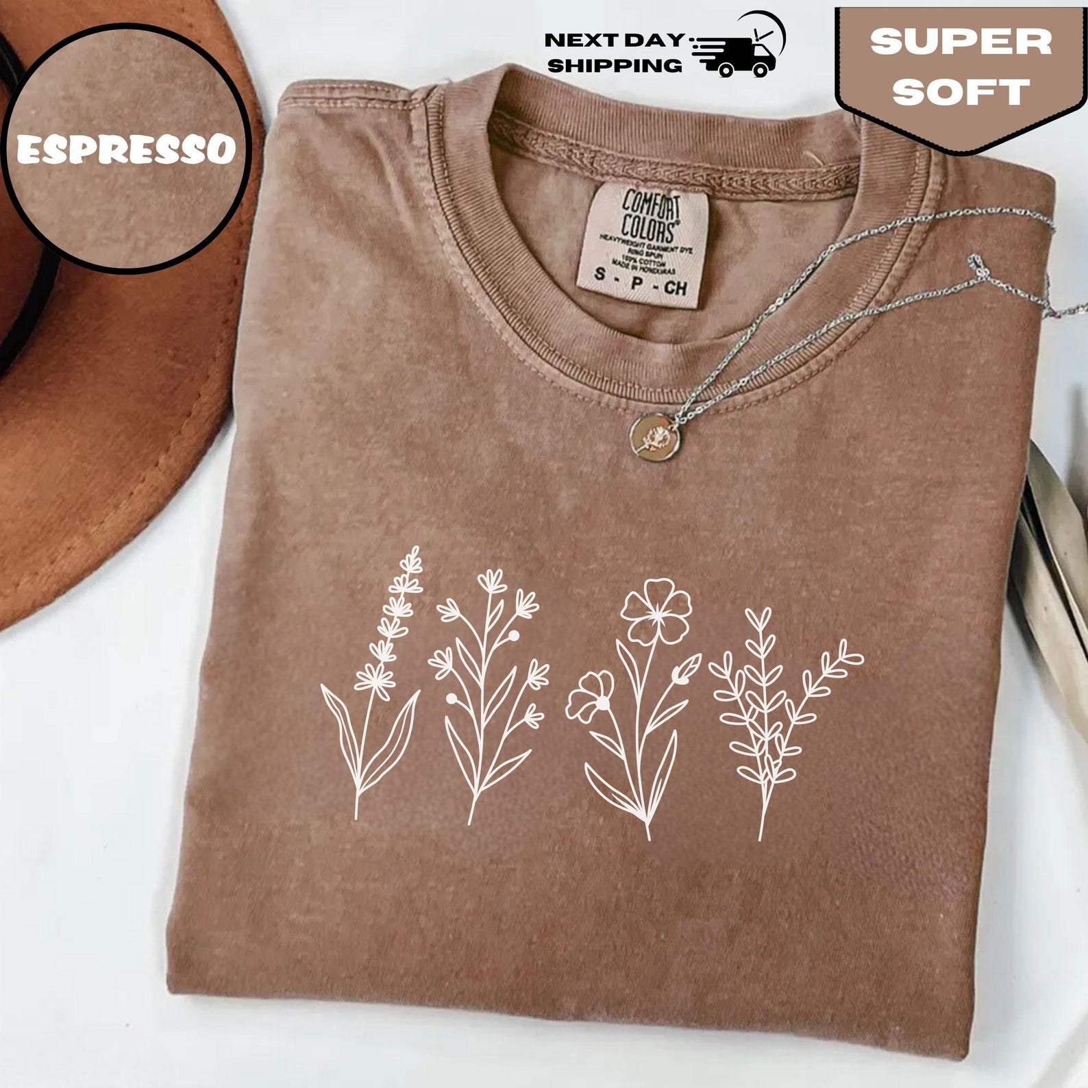 Comfort Colors Wildflower T-shirt: Cottagecore Botanical Tee - Etsy