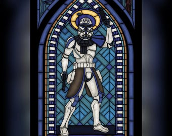 Captain Rex Stained Glass Style Digital Art Print