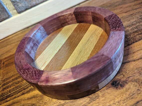 Oak, Mahogany, and Purple Heart Decorative Bowl