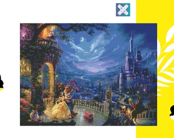 Beauty and The Beast Cross Stitch Pattern: Large Format, DMC PatternKeeper Compatible, Instant Download