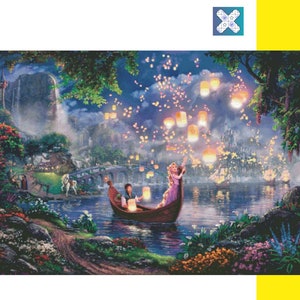 Peut inclure: Une scène romantique avec un couple dans un bateau sur un lac, entouré de lanternes flottantes et d'une forêt verdoyante. Les lumières de la ville sont visibles au loin, créant une atmosphère magique.