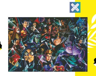 Villains Mirror Cross Stitch Pattern, DMC, Pattern Keeper Compatible, Instant Download