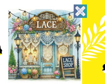 Kreuzstichmuster, Lace Shop, Vintage Store Cottage, DMC, Patternkeer kompatibel, Instant Download