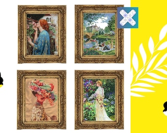 Bundle 4 PDF &quot;Victorian Elegance&quot; Cross Stitch Pattern DMC, Pattern Keeper Compatible, Instant Download