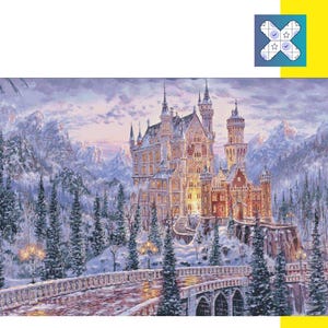 Snow Castle Cross Stitch Pattern: Winter Landscape DMC PatternKeeper Compatible, Instant Download