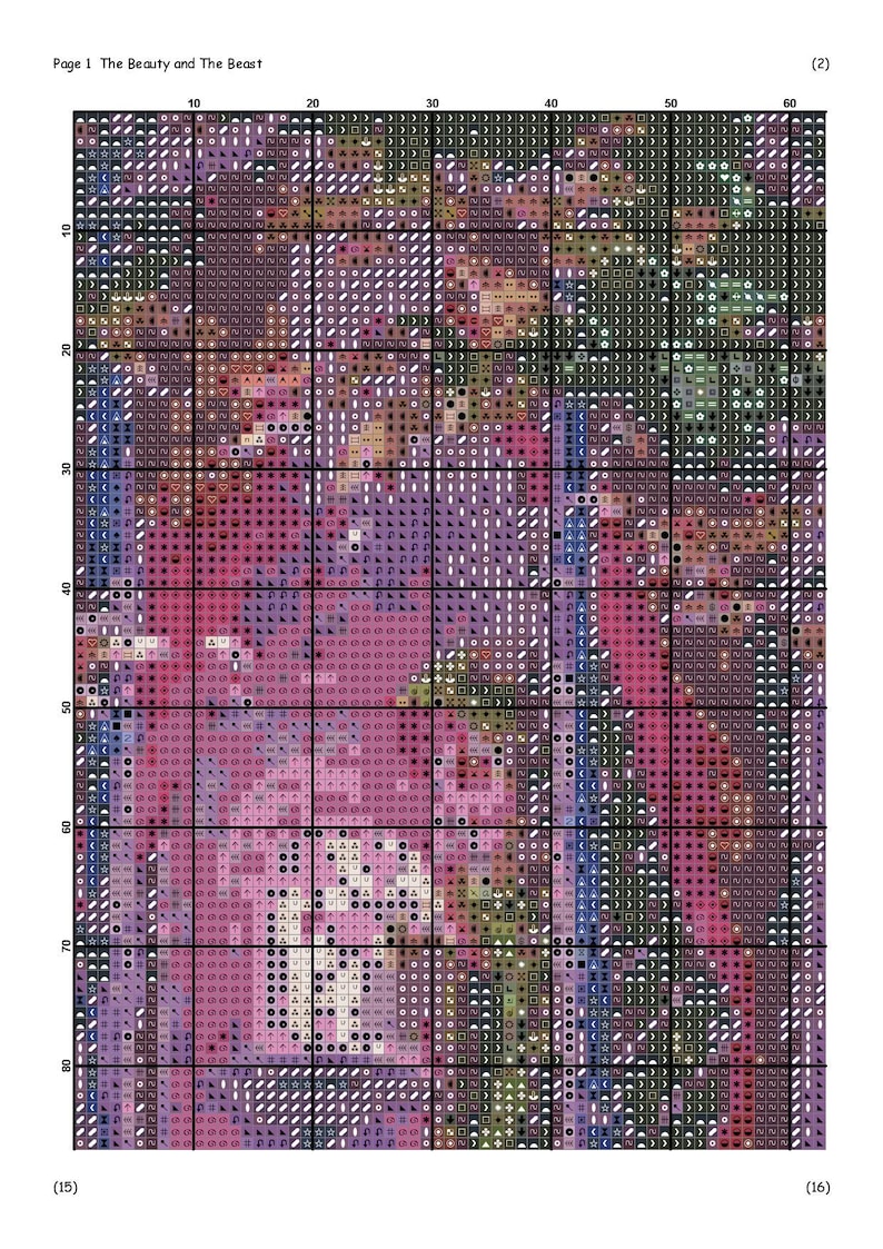 Chart Pattern Beast Bundle 4 Charts PDF Cross Stitch Pattern , Instant Download , Pattern ...