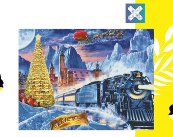 Polar Express Cross Stitch Pattern: Christmas Train, DMC, PatternKeeper Compatible, Instant Download