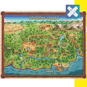 Stardew Valley Map Cross Stitch Pattern, DMC, Pattern Keeper Compatible, Instant Download