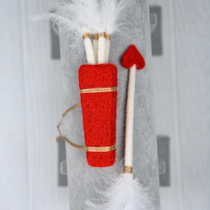 Wool felt CUPID ARROW SET with feathers, newborn photography prop, felted animals, baby photo props, stuffed toys, cute animals