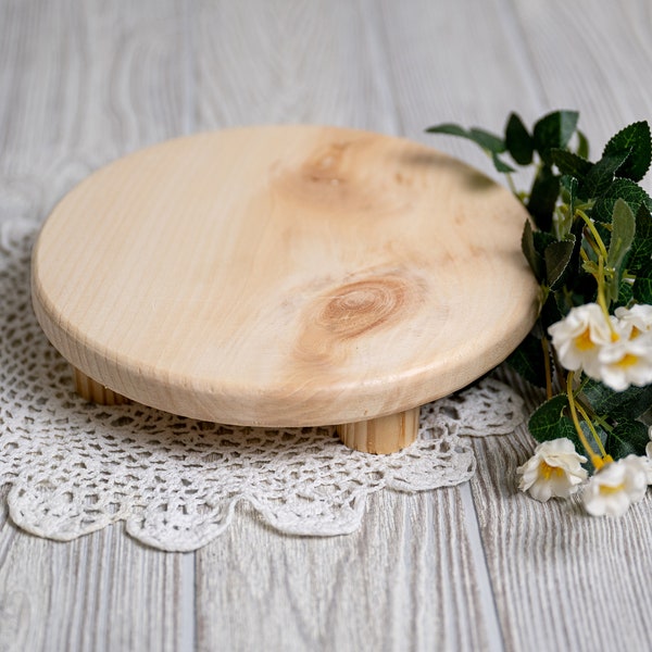Cake Stand, Wood Cake Stand, Photography Prop, Natural Wood