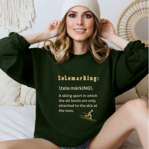 Telemark Ski Shirt, Funny Skiing Shirt, snow ski shirt, Skiing Gifts for Her, Skiing Lover Gifts, gift for skiers, Skiing Crewneck, Retro