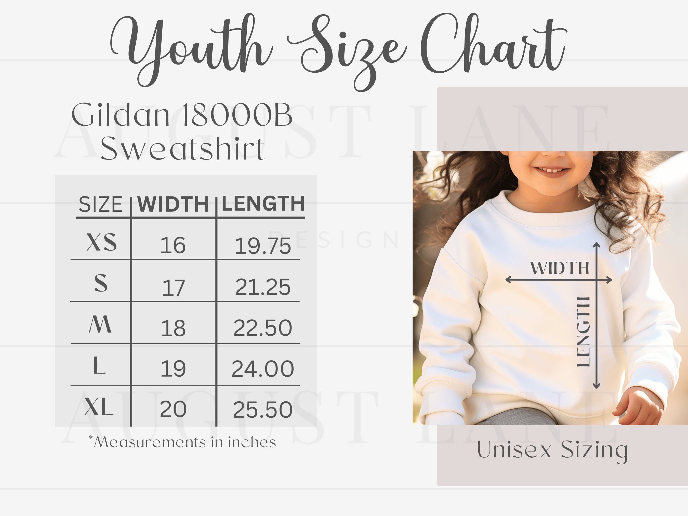 Gildan 18000B Size Chart, Gildan Youth Sweatshirt Size Chart, Gildan