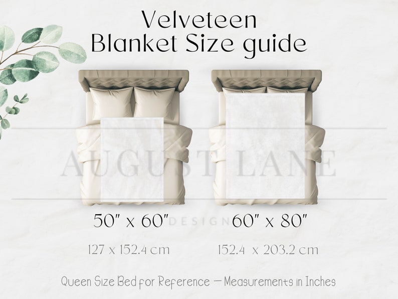 Blanket Size Chart, Blanket Mockup Size Chart, Throw Blanket Mockup