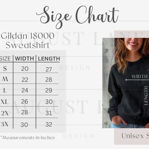 Gildan 18000 Size Chart Gildan Sweatshirt Size Chart Gildan 18000 Sweatshirt Mockup Size Chart Gildan Size Chart