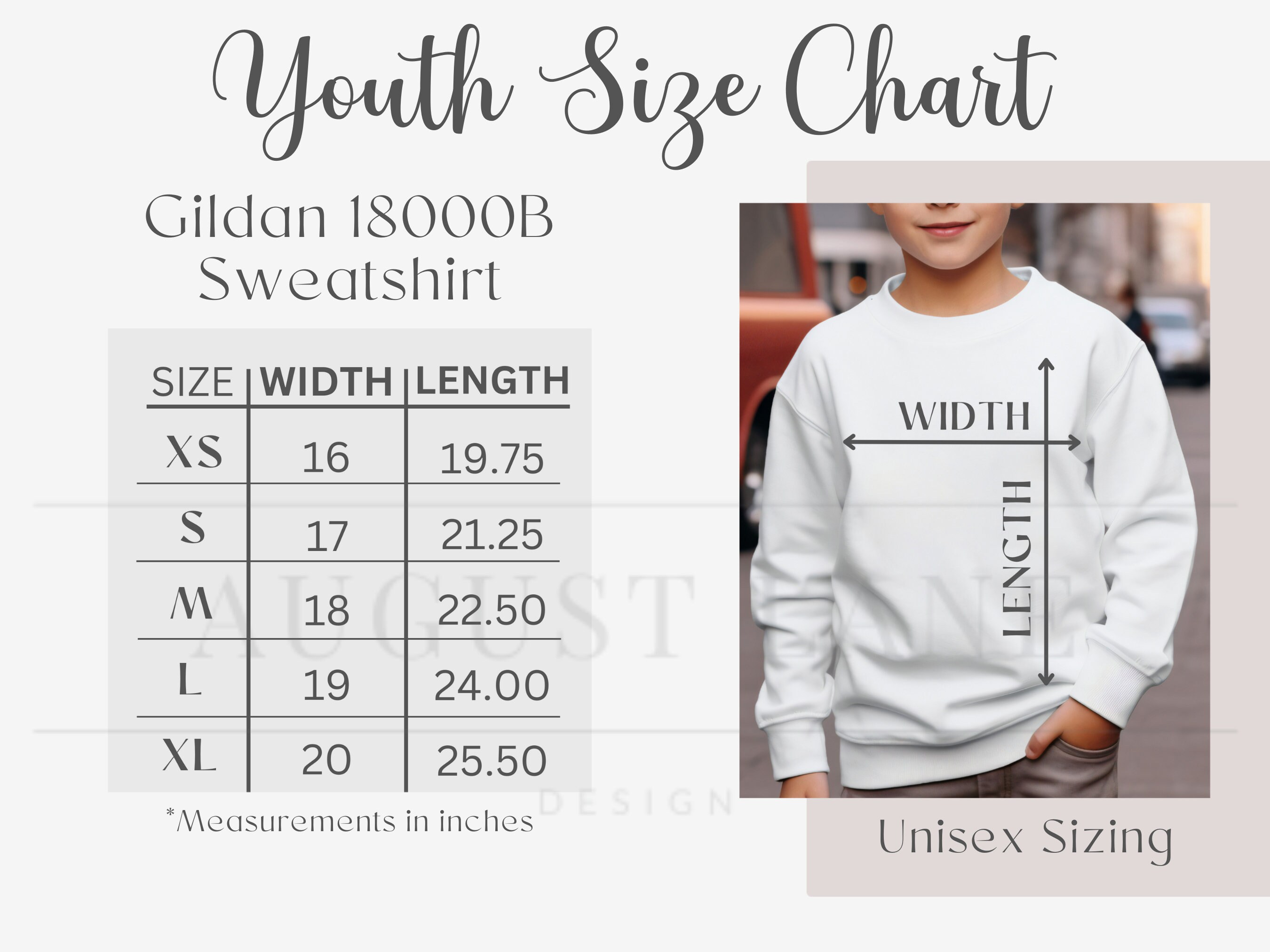 Gildan 18000B Size Chart, Gildan Youth Sweatshirt Size Chart, Gildan ...