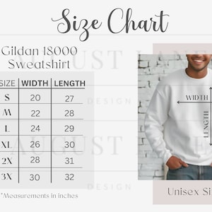 Gildan 18000 Size Chart Gildan Sweatshirt Size Chart Gildan 18000 Sweatshirt Mockup Size Chart Gildan Size Chart