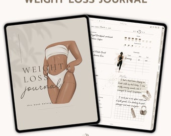 Digital Weight Loss Journal for GoodNotes, Digital Fitness Planner for iPad, Workout Planner, Meal Planner, Weight Loss Tracker