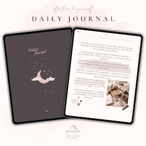 Digital Daily Journal Pages, Digital Diary for iPad, 366 Daily Pages Journal, Notability & Goodnotes Template, Hyperlinked Journal, Rose