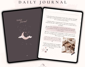 Digital Daily Journal Pages, Digital Diary for iPad, 366 Daily Pages Journal, Notability & Goodnotes Template, Hyperlinked Journal, Rose