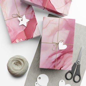 Wrapping Paper Minimalist Pink Marble Swirl Wrapping Paper, perfect for any occasion, for her