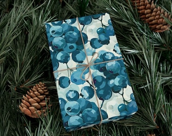 Wrapping Paper Blueberry Bliss Wrapping Paper - Fresh Spring Berry Design Gift Wrap