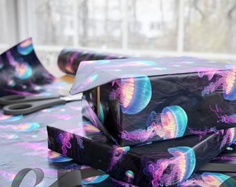 Quallen Geschenkverpackung: Zauberhafter Meeresdruck, umweltfreundliches Geschenkpapier