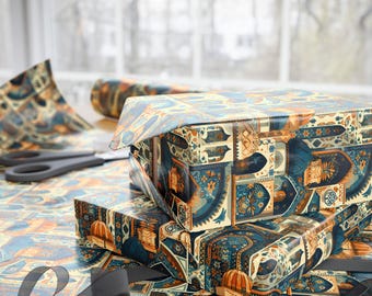 Architectural Mosque Design Wrapping Paper - Sophisticated Ramadan Mubarak Gift Wrap