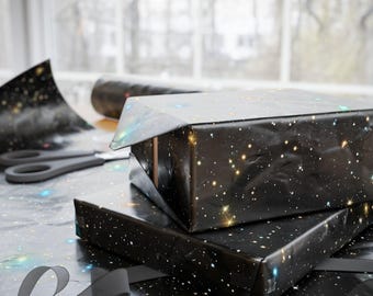 Twinkle Light Star Holiday wrapping paper
