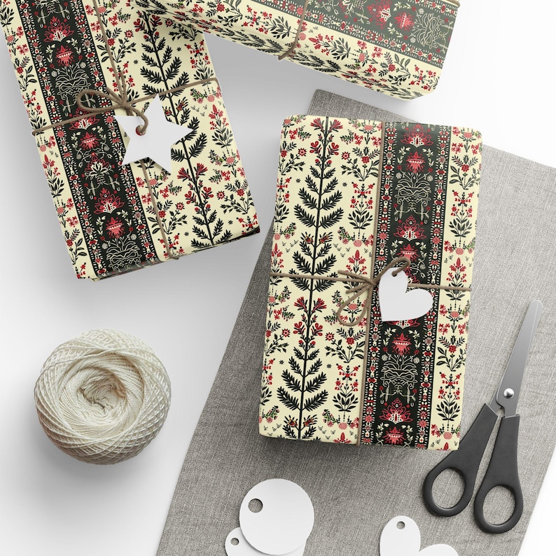 Palestinian Embroidery Wrapping Paper: Elegant Ramadan/Eid Gift Wrap image 8
