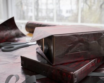 Spooky Gothic Room & Red Wall Candle Pattern Fall Wrapping Paper, 'Dopamine' Premium Gift Wrap, Halloween Themed Craft Paper on Etsy