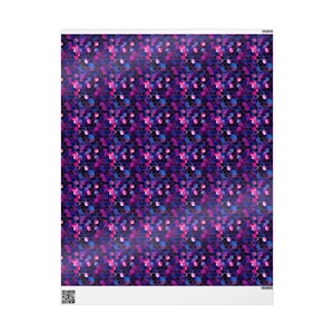 Papiery do pakowania, Sześciokątny różowo-niebieski-fioletowy wzór, Opakowanie na prezent, Papier do scrapbookingu, Materiały do rękodzieła, Dekoracje imprezowe, Opakowania świąteczne