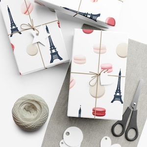 Wrapping Paper Macarons in Paris , minimalistic simple print, perfect for any occasion