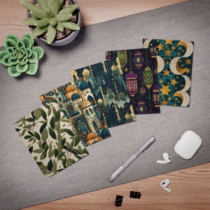 Tarjetas de felicitación para el Eid Mubarak: diseños elegantes para el Ramadán y el Eid (paquete de 5)