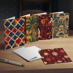 Eid Mubarak-wenskaarten - elegante Ramadan- en Eid-ontwerpen (5-pack) versie 2