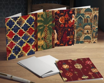 Eid Mubarak Greeting Cards - Elegant Ramadan and Eid Designs (5-Pack) Version 2