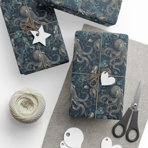 Geschenkpapier Oktopus: Stimmungsvolle maritime Geschenkverpackung Bild 10