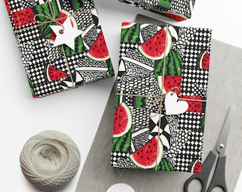 Watermelon Wishes Gift Wrap Vibrant Summery Patterns for Refreshing and Supportive Gifting