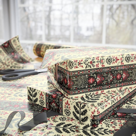 Palestinian Embroidery Wrapping Paper: Elegant Ramadan/Eid Gift Wrap