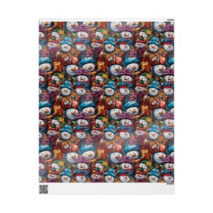 Wrapping Papers, Colorful Snowman Gift Wrap, Holiday Gift Wrap, Christmas Wrapping Paper, Festive Gift Wrap, Unique Wrapping Paper image 3