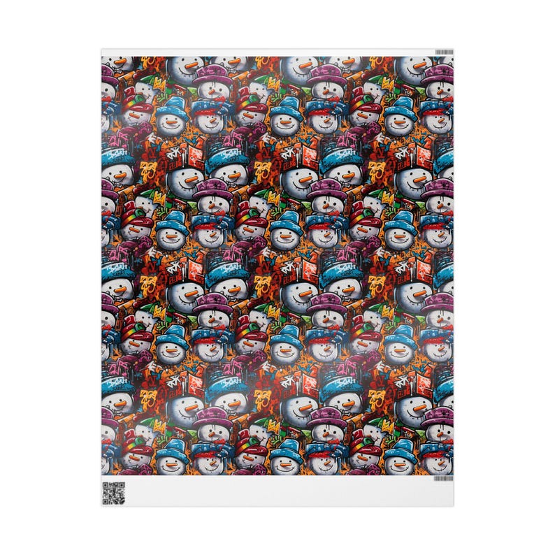 Wrapping Papers, Colorful Snowman Gift Wrap, Holiday Gift Wrap, Christmas Wrapping Paper, Festive Gift Wrap, Unique Wrapping Paper image 3