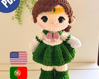 Anime Inspired: Magical Green Girl- Jupiter Warrior- Amigurumi Crochet Pattern