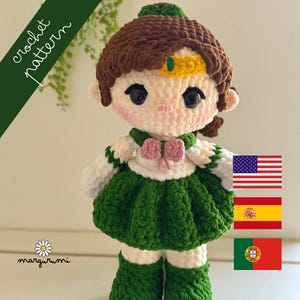 Patrón de crochet amigurumi inspirado en el anime: Chica Verde Mágica - Guerrero Júpiter