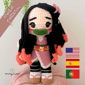 Patrón de crochet amigurumi de chica demonio inspirado en anime