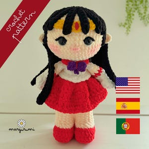 Anime Inspired: Magical Red Girl- Mars Warrior- Amigurumi Crochet Pattern