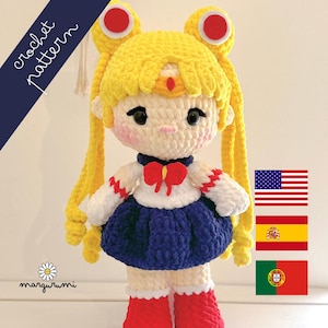 Anime Inspirado: Magical Girl Moon Warrior - Padrão de Crochê Amigurumi
