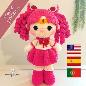 Anime Inspired: Magical Pink Moon Warrior- Amigurumi Crochet Pattern