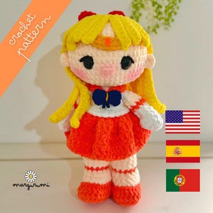 Anime Inspired: Magical Orange Girl- Venus Warrior- Amigurumi Crochet Pattern