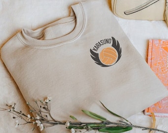Embroidered Volleyball Logo Wings  -Orange/Black Hoodie & Crewneck, Heavy Cotton Outerwear, Inspired Design, Quality Gifts For Friends
