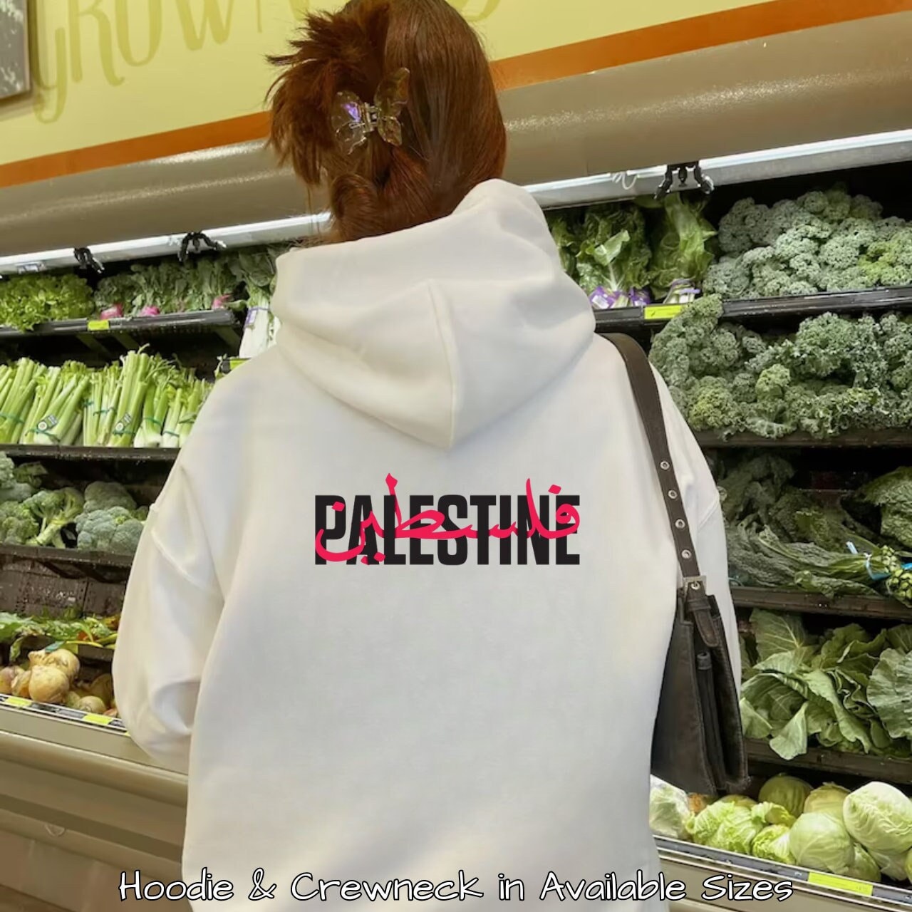 Free Palestine Free Gaza Ash and Blood Color Backside Hoodie & Crewneck, free palestine hood, palestine clothing, palestine hoodie