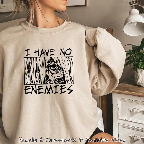 No Enemies Eyes Portrait War Soldier Frontside Hoodie & Crewneck, Heavy Cotton Outerwear,Anime Inspired Design